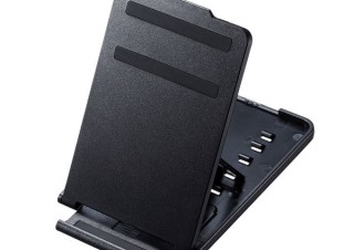 サンワサプライ、薄く折りたためる持ち運びに便利なスマホスタンド「PDA-STN33BK」を発売