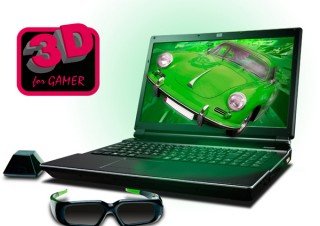 マウス、3D立体視に対応した15.6型ワイド光沢液晶ノートPC