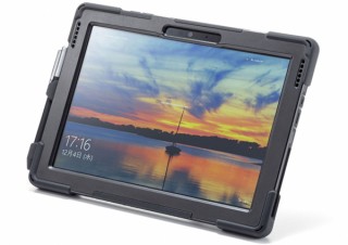 サンワサプライ、360度回転するハンドルとスタンドが付いた耐衝撃Surface Go用ケースを発売
