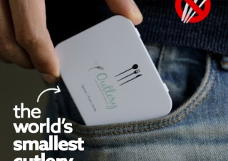 世界最小サイズ！ カードサイズのエコ食器セット「Outlery」