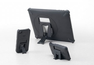 キングジム、角度調整が可能なiPhone/iPad用スタンド付きケース