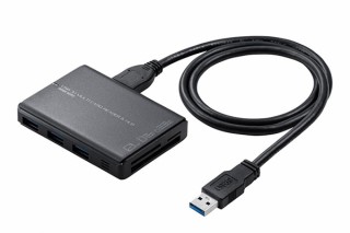 サンワダイレクト、カードリーダー付きのUSBハブ「400-ADR327BK」を発売