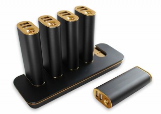 レンタル用途にも便利！ ステーション型のモバイルバッテリー5台＆充電器セット「OWL-LPB50SET」