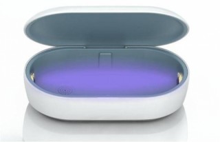 アイキューラボ、マスクやスマホを消毒できる「ワイヤレス充電UV殺菌ボックス」を発売