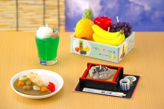 カメヤマ、ざるそばやフルーツ詰合せなど「好物キャンドル」4種類を発売