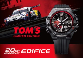 カシオ、高機能メタルウォッチ「EDIFICE」とレーシングチーム「TOM’S」のコラボモデルを発売