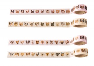 犬猫好きのための「わんにゃんＫＡＯマスキングテープ」発売