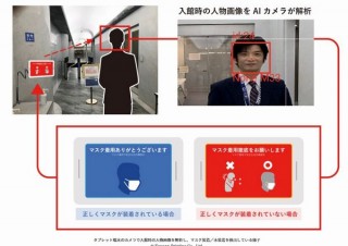 入場者のマスク着用有無をAIカメラで自動判別できる技術、凸版印刷が実証実験開始