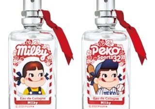 ウエニ貿易、不二家のミルキーの風味をイメージした香りのコロンを33種のボトルデザインで発売
