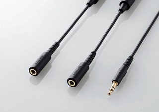 エレコム、深夜でもTVの大音量を2人で楽しめる2分配のヘッドホン延長コードを発売