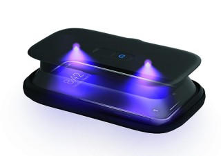 完実電気、わずか1分間で99.9%除菌する「スマートフォンUV除菌器」を発売