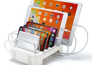 サンワサプライ、最大6台の機器をまとめて収納できるスタンド「PDA-STN21WN2」を発売