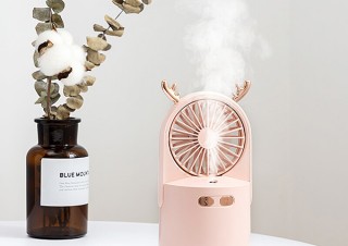 Gloture、さりげなく付いた鹿の角がかわいい「HBLINK Antler ミスト扇風機」を発売
