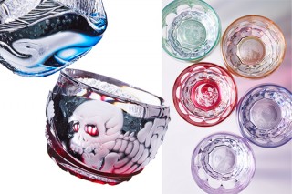 人気絵師の名画をモチーフにした和樂オリジナル「浮世絵切子グラス」発売