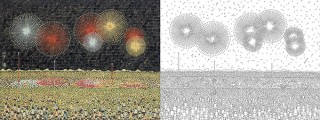 アドビ、山下清の貼り絵「長岡の花火」を塗り絵用線画にして無料提供