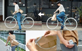 オージーケー技研、紙袋をショルダーバッグに変える「MUNIショルダークリップ」を発売