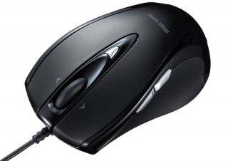 サンワサプライ、5ボタン搭載の有線ブルーLEDマウス「MA-BL112BK」を発売