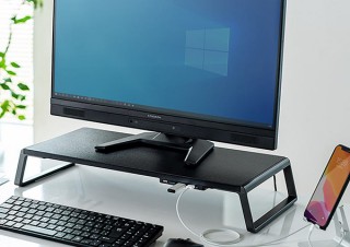 サンワサプライ、USBポート付きのスリムな机上台を発売