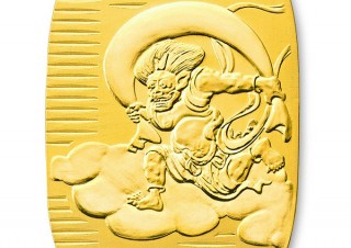 田中貴金属、風神と雷神をあしらった純金小判を発売
