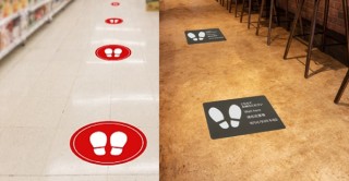スリーエムジャパンがソーシャルディスタンスの表示に便利な床面専用のラベルシールを発売