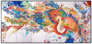 “書”を書画や彫刻やメディアアートへと昇華させた表現を展開している紫舟氏の個展「祈り」