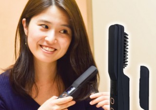 サンコー、USB充電式のコンパクトなブラシアイロンを発売