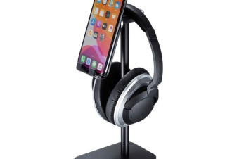 サンワサプライ、スマホとヘッドホンをまとめて収納できるスタンド「PDA-STN40BK」を発売