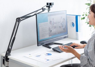 サンワサプライ、自由自在に位置を固定できるWebカメラ用クランプアームを発売