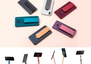 スマホの裏に装着できる、超小型多機能スマホスタンド「LOOKSTAND」