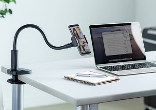 サンワサプライ、向きと角度を調整できるフレキシブルアームを採用したクランプ式スマホホルダーを発売