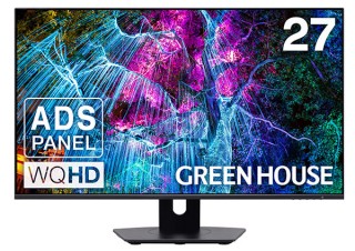 グリーンハウス、WQHD対応の27型液晶ディスプレイ「GH-LCW27WA-BK」を発売