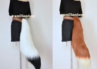 ヴィレヴァン、約90cmの特大の付け尻尾「狐・犬　赤茶/アイボリー」「狼・犬　白/黒」発売