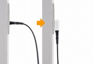 サンワサプライ、電源コードを壁にピタッと寄り添わせるための「スペースアダプタ」発売