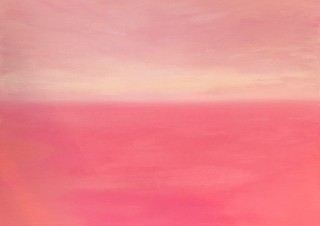 “千年後の未来”の風景を描き続けている山崎美弥子氏の個展「ゴールドはパープルを愛してる」