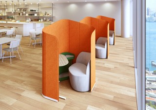オカムラ、周りの視線が適度に遮られて快適な“こもり感”のマルチワークブース「co-comori」を発売