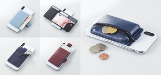 エレコム、スマホの背面に貼り付けてカード類を持ち運べる収納ポケットを5種発売