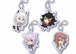 ホロライブ、描き下ろしイラストのアクリルスイングが「ガシャポンオンライン」に初登場
