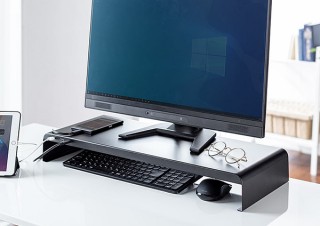 サンワサプライ、USB充電ポートを搭載したモニター台を発売