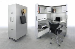 ジェイハニカムズ、PCやプリンタを収納できるアルミ製の開閉式「ホームオフィス」を発売