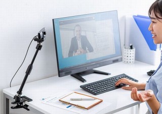 サンワサプライ、web会議用にwebカメラ/スマホを固定できる「クリップスタンド」発売