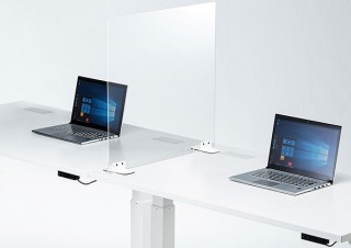 サンワサプライ、卓上設置できる透明アクリル製パーティションを発売