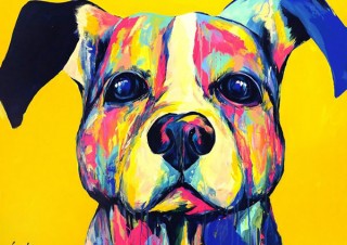 愛犬をカラフルかつポップに描いてもらえる展示会「EIJI TAMURA DOG ART展」