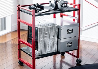 サンワサプライ、斜めと水平2WAY仕様で書類を置けるキャスター付きファイルワゴンを発売