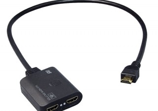 ラトックシステム、ケーブル一体型のHDMI分配器「RS-HDSP2C-4K」を発売