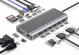 パソコンに15の機器を接続できるようにする「15in1多機能USB-Cハブ」発売