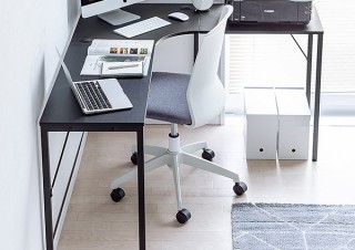 サンワサプライ、スペースを有効活用できるL字デスクとシェルフデスクを発売