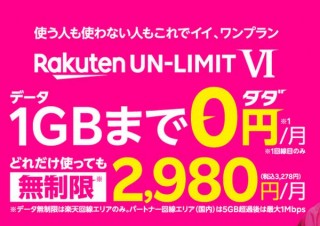 楽天モバイルの「月額基本料1年無料キャンペーン」、4月7日に受け付けを終了
