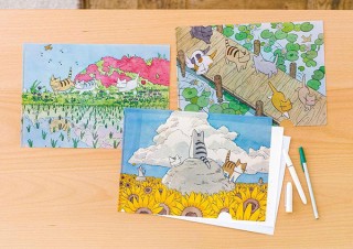 フェリシモ、猫と花の四季折々を描いたクリアファイルセットを発売