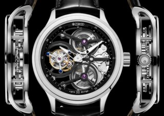 フロントもサイドもスケスケな「フルスケルトントゥールビヨン手巻腕時計」発売