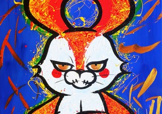 書道と漫画と絵画を融合させた芸術を展開している住吉香南氏の国内初の個展が開催